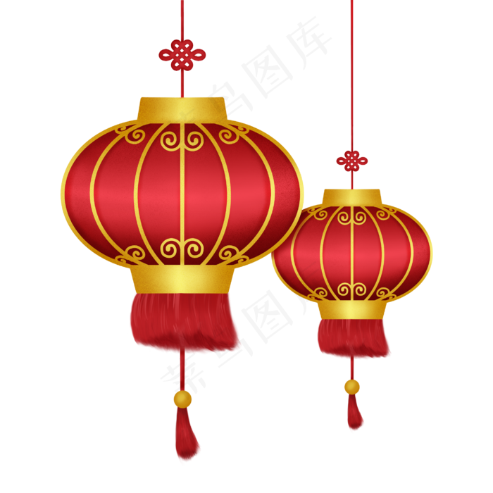 新年牛年立体红灯笼