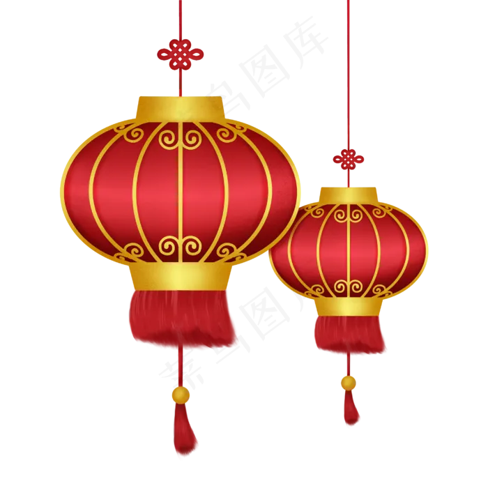 新年牛年立体红灯笼(2953X2953(DPI:300))psd模版下载
