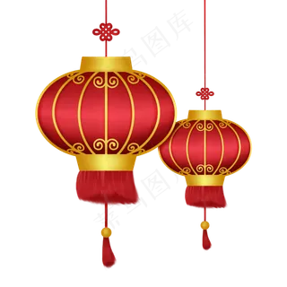 新年牛年立体红灯笼