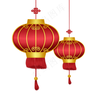 新年牛年立体红灯笼