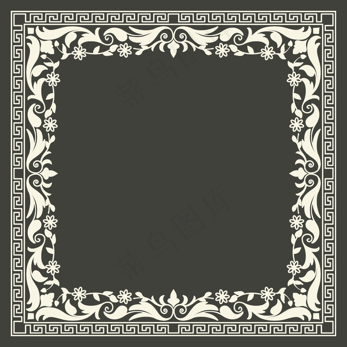 花卉和几何花押字框