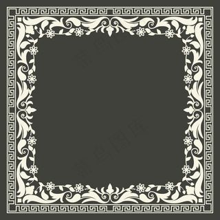 花卉和几何花押字框