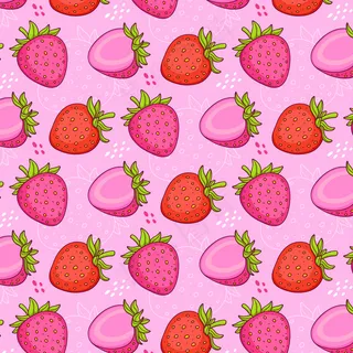 草莓的无缝图案