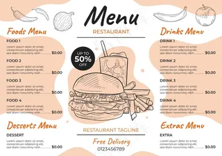 数字餐厅菜单概念