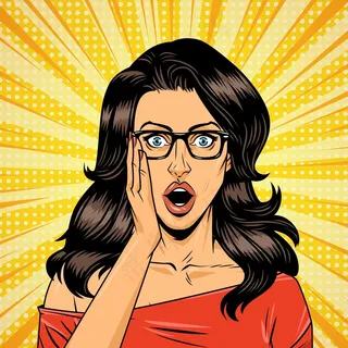 半色调背景的喜剧惊艳美女