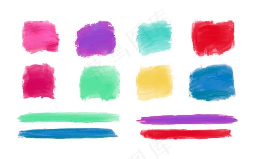 彩色水彩笔刷