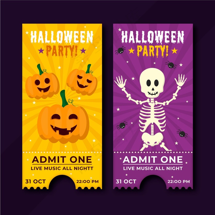 平面万圣节门票插图