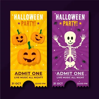 平面万圣节门票插图