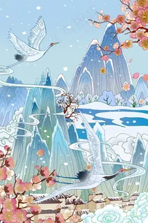 小雪冬天立冬冬至山水