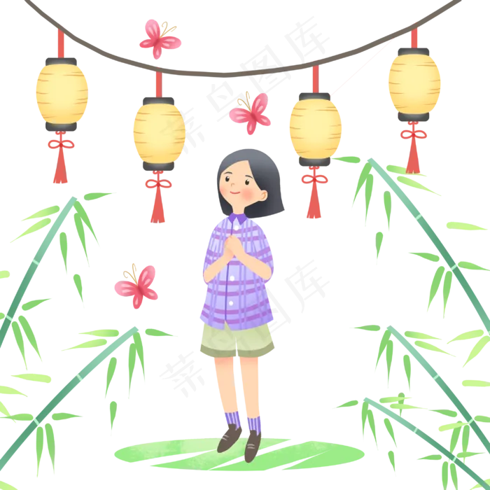 中元节黄色灯笼(3000X3000(DPI:300))psd模版下载