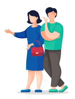 隔离在白色背景下的无脸卡通人物