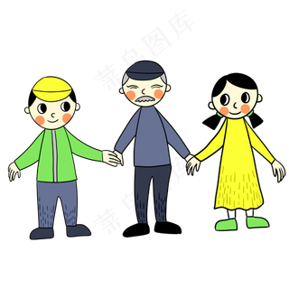 手绘矢量卡通可爱重阳节中秋节长