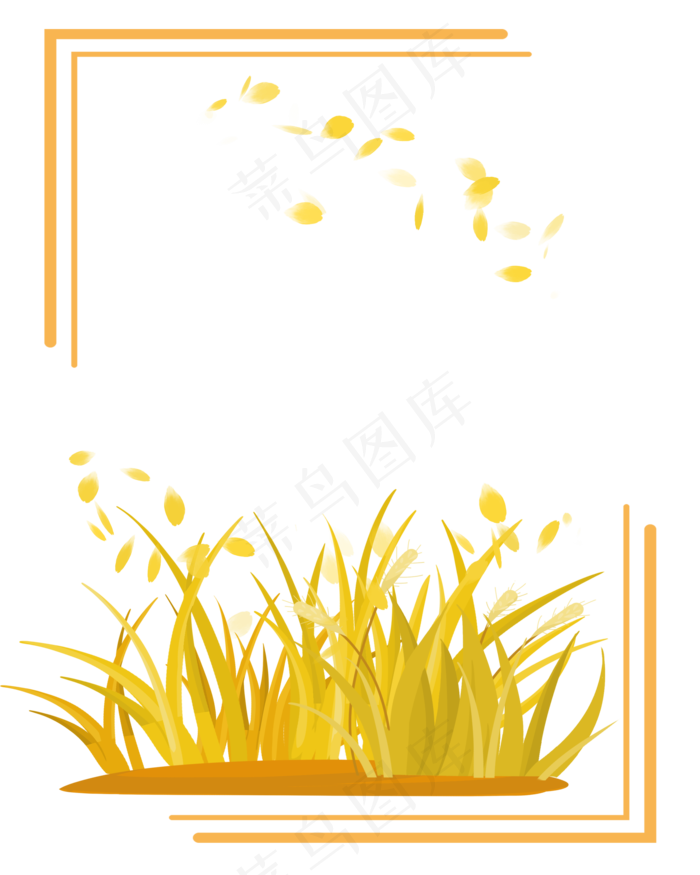 秋天边框稻草素材(2000X2500(DPI:300))psd模版下载