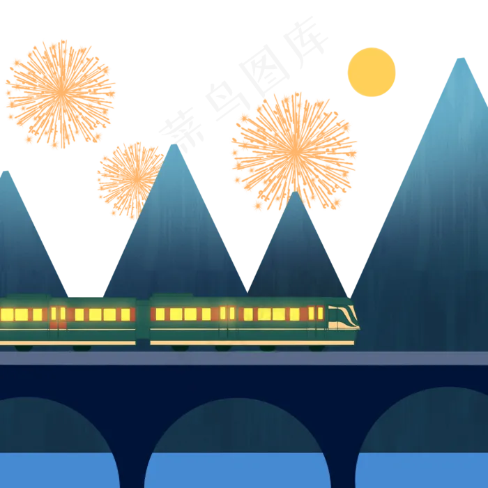 春运行驶的火车(3000X3000(DPI:72))psd模版下载