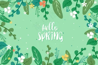 花卉hello春季概念