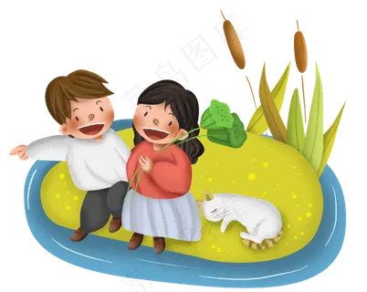 秋季河边的芦苇猫和人