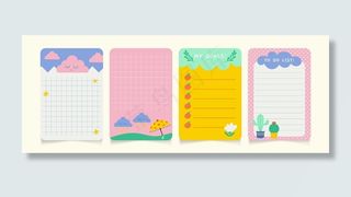 收集不同的剪贴簿笔记和卡片