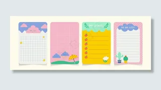 收集不同的剪贴簿笔记和卡片