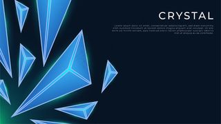 真实的黑色背景与水晶和霓虹灯，在黑暗中发光。