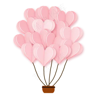 手绘爱心热气球节日气球