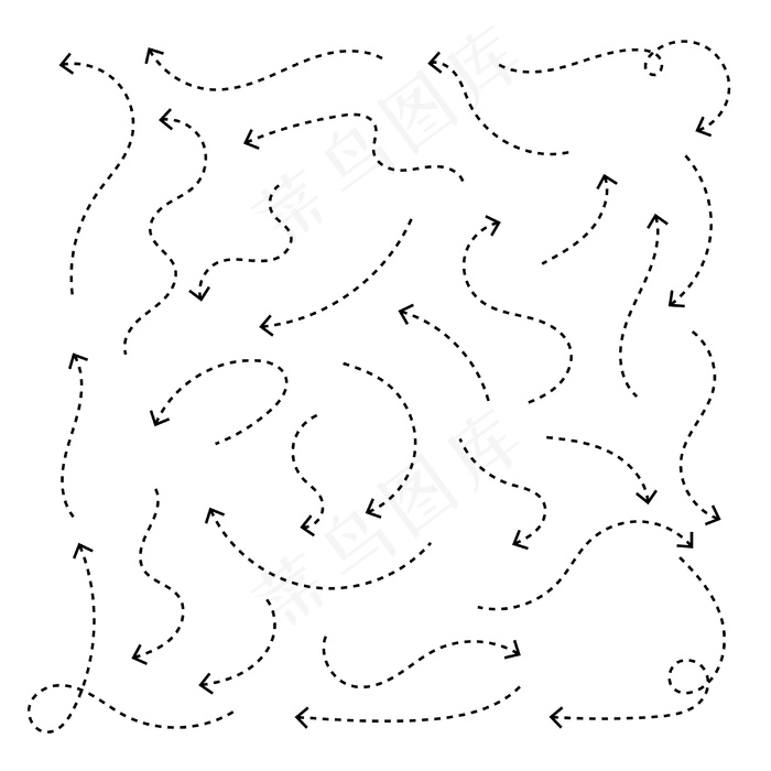 干净的点样式手绘涂鸦箭头集