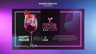 鸡尾酒概念横幅banner模板