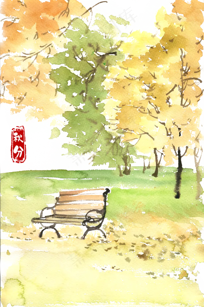秋分深秋的公园(3800X5701(DPI:300))psd模版下载