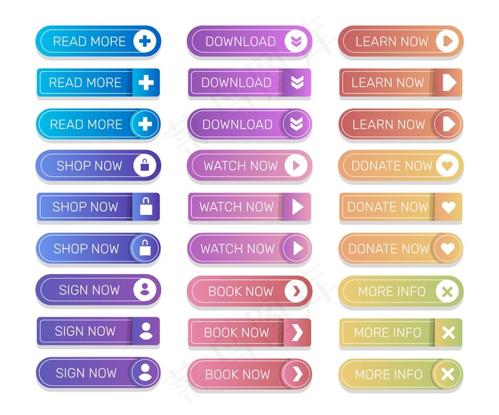 梯度行动按钮集合