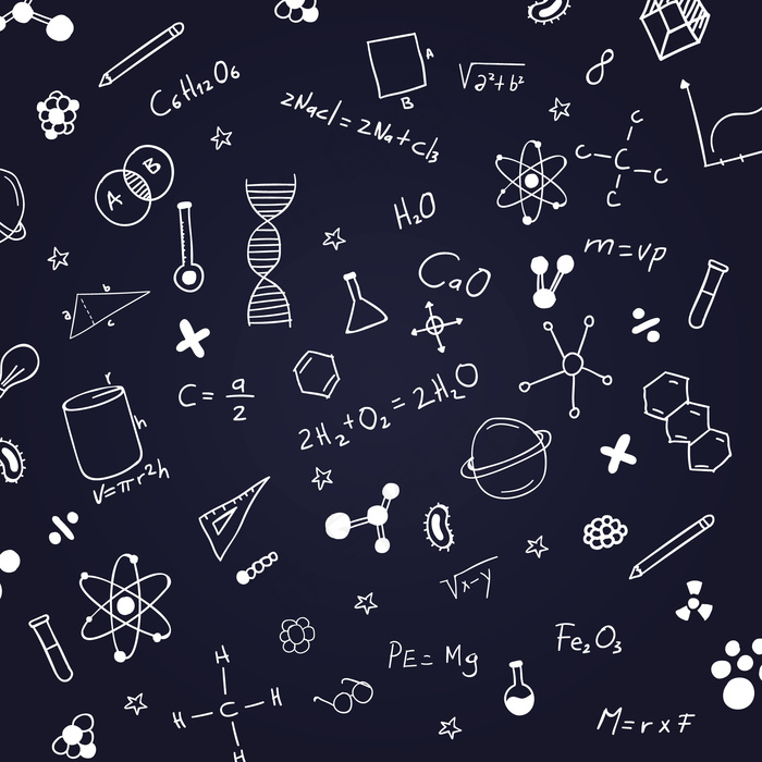 黑板上手绘科学公式