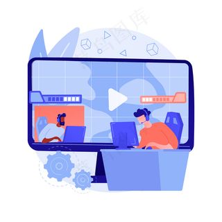 电子竞技游戏流媒体抽象概念图