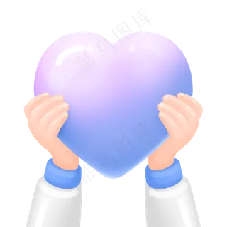 小清新立体手捧爱心