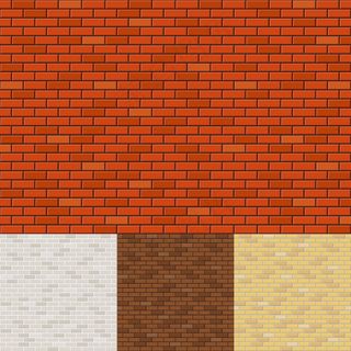 一组砖墙背景。纹理表面、砌块粗糙、砌砖和石材。