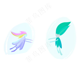 七夕相互追寻的情侣元素设计