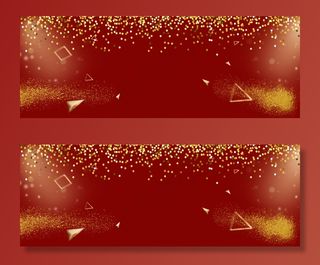 双十二红色烫金风奢华banner