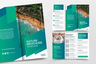 抽象三折页小册子模板概念