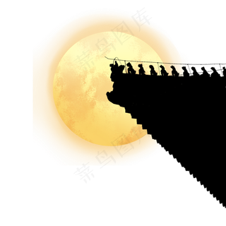 中秋节故宫角楼的月亮