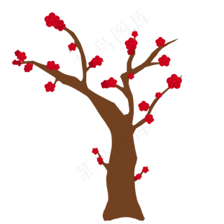 中国风手绘梅花树