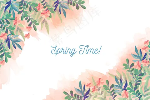 水彩春天背景