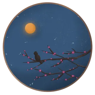 冬天冬季植物梅花腊梅夜晚