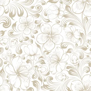 花朵无缝花型白底樱花。