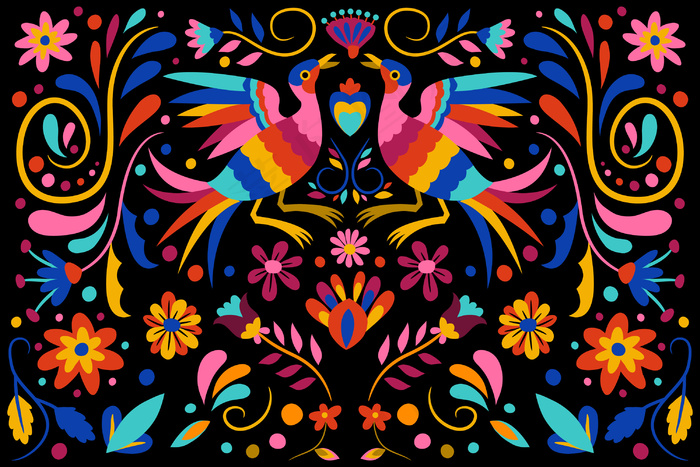 彩色平面墨西哥背景