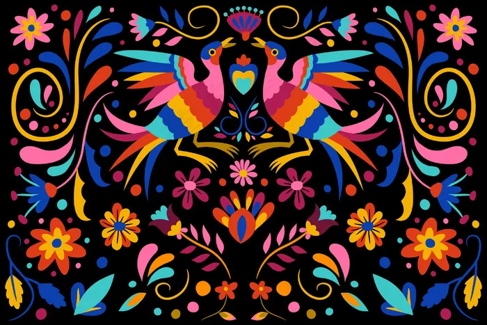 彩色平面墨西哥背景eps,ai矢量模版下载