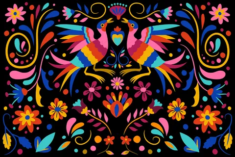 彩色平面墨西哥背景