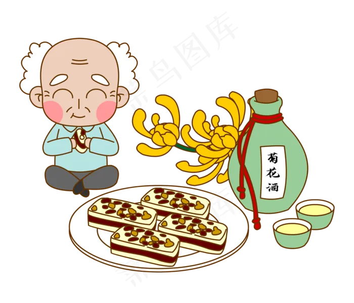 重阳节重阳糕菊花酒(1880X1485(DPI:300))ai矢量模版下载