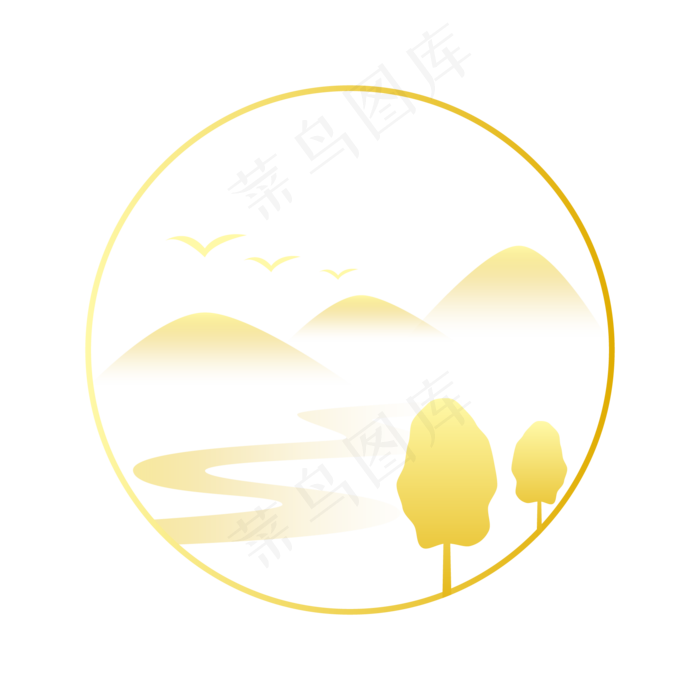 寒露山水树木风景