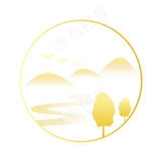 寒露山水树木风景