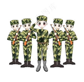 国庆70周年军人士兵战士敬礼