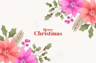 水彩画圣诞背景
