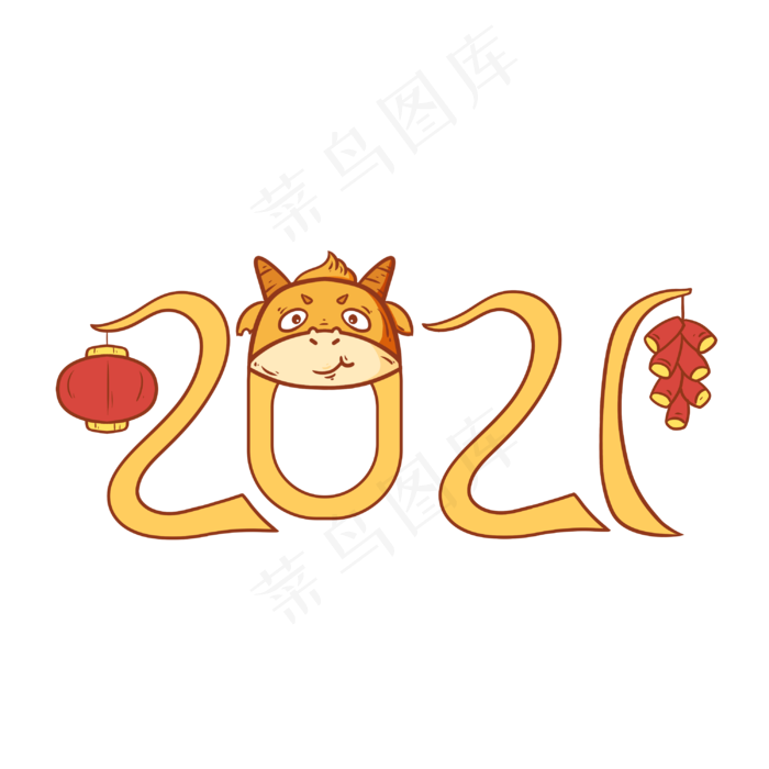 灯笼装饰2021牛年(3000X3000(DPI:300))psd模版下载