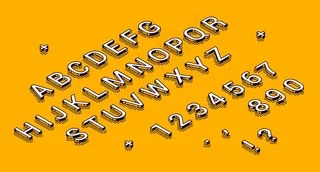 等距字母、数字和标点符号排成一行